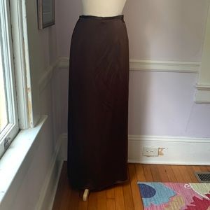 *fall ready!* 🍁🍂Kay Unger long chocolate brown Silk Skirt size 6